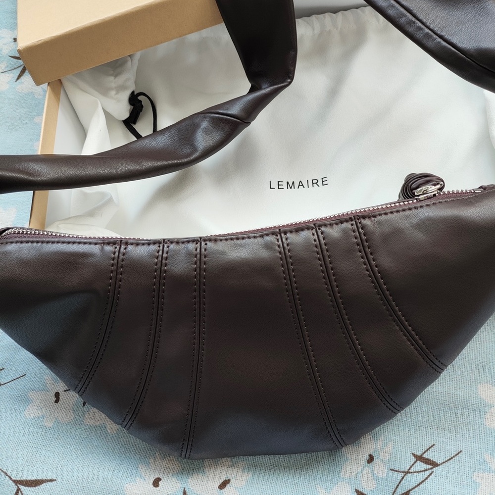 Lemaire Dark Brown Leather Knotted Strap Crossbody Bag - Picture 3 of 5